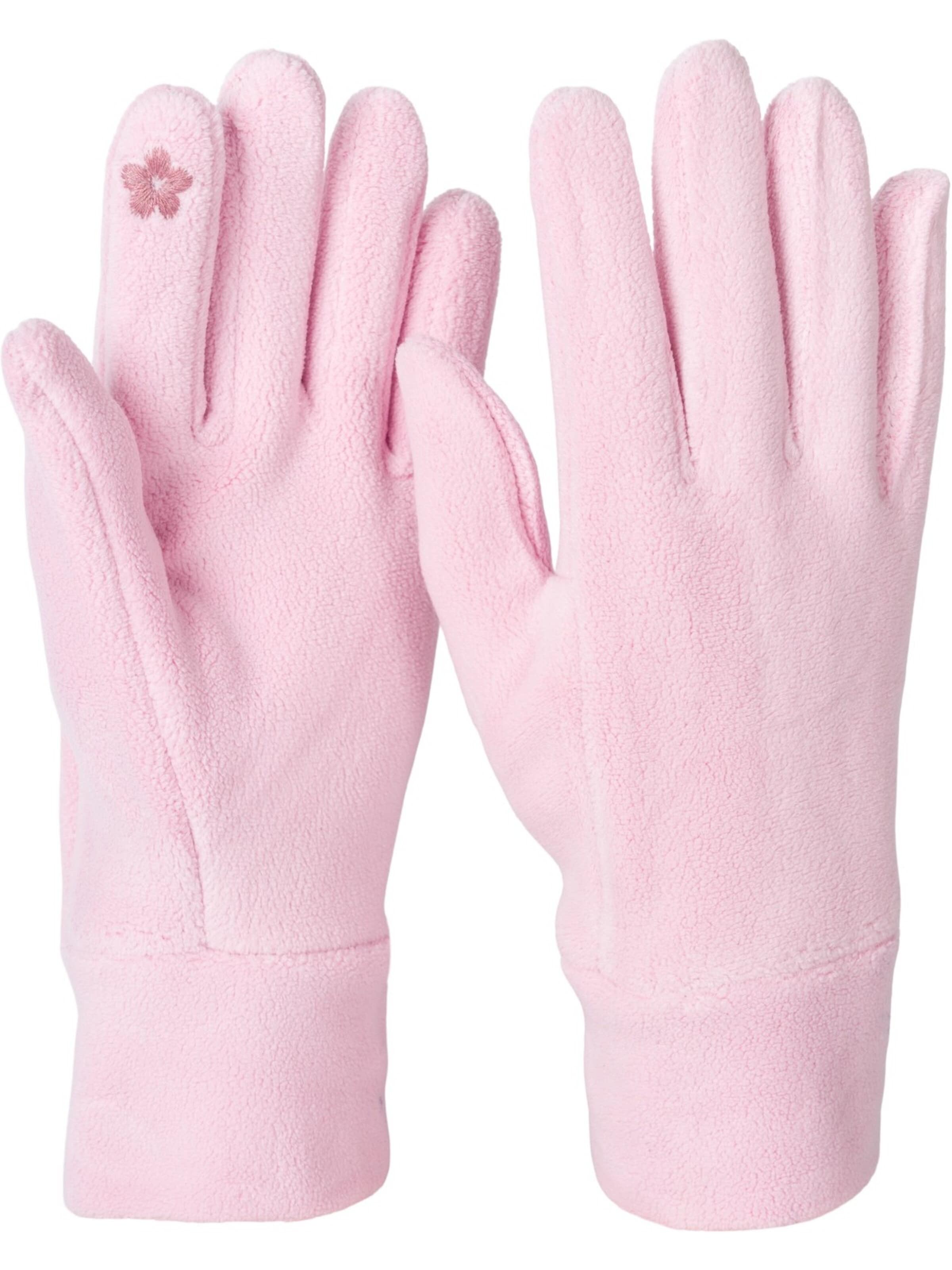 styleBREAKER Fingerhandschuhe 'Einfarbige Touchscreen Fleece Handschuhe'‌‌‌ in Pink: Vorderseite