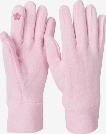 styleBREAKER Fingerhandschuhe 'Einfarbige Touchscreen Fleece Handschuhe' in Pink: Vorderseite