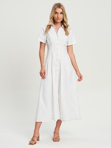 Robe-chemise 'GRAYSEN' REUX en blanc : devant