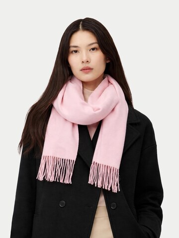 GOBI Cashmere Sjaal 'Unisex Cashmere Fringed Scarf' in Roze: voorkant