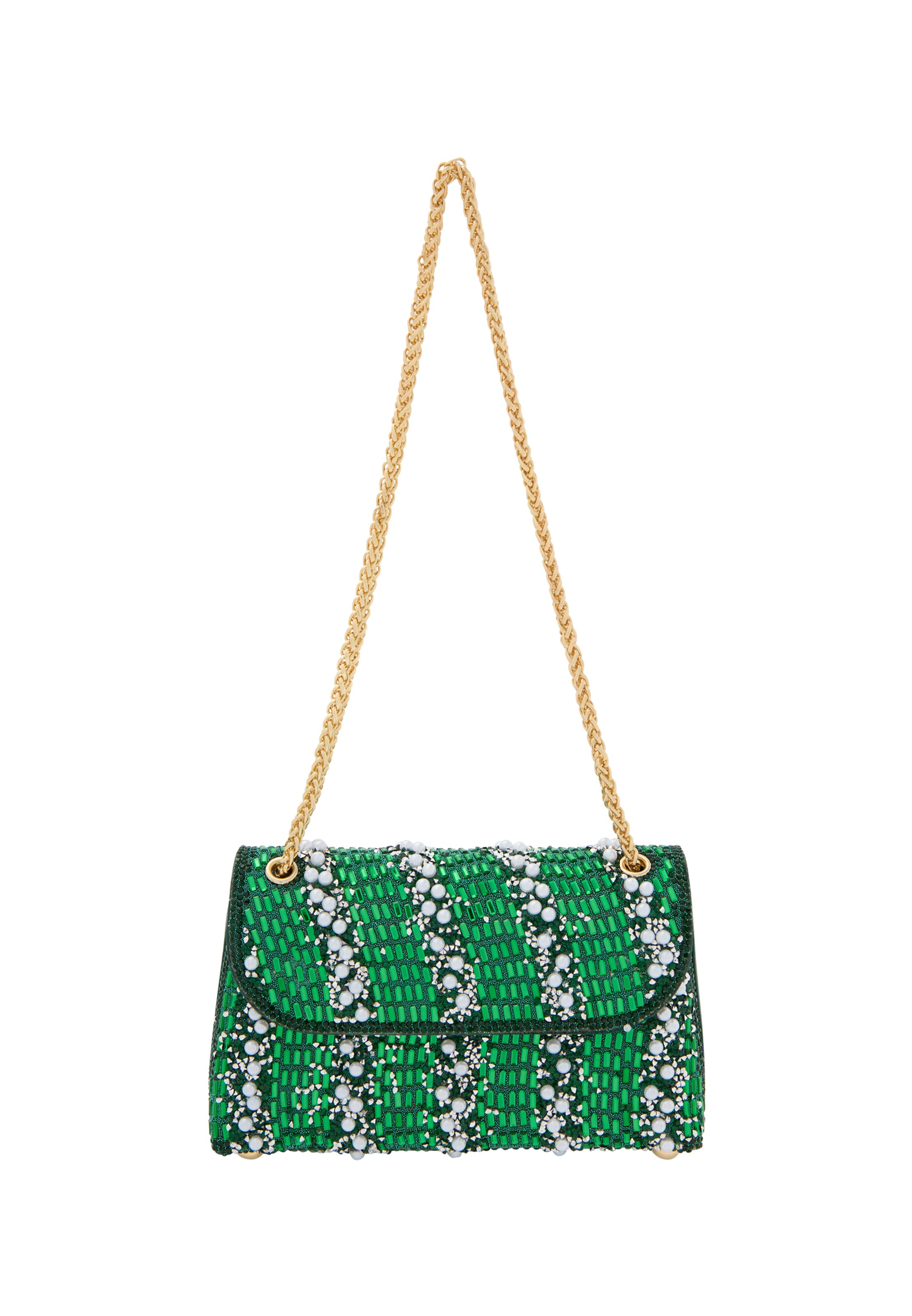 faina Bolso de hombro en verde / verde oscuro / blanco, Vista del producto