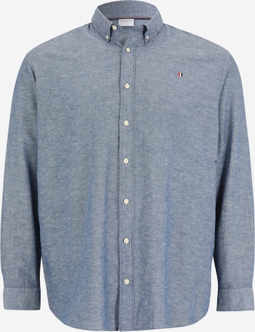 Jack & Jones Plus Comfort Fit Hemd 'SUMMER' in Blau: predná strana