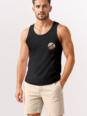 Neverless Shirt 'Mountain Scape' in Black