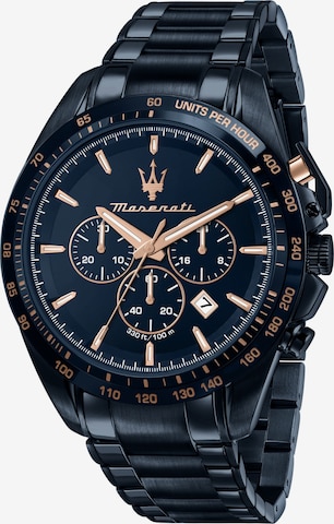Maserati Analoog horloge ' Traguardo Blue Edition' in Zwart: voorkant