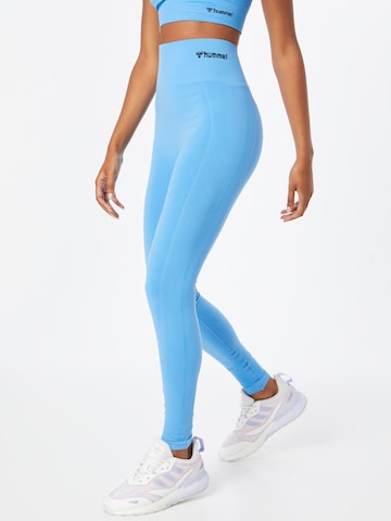Hummel Skinny Športne hlače 'Tif' | modra barva: sprednja stran