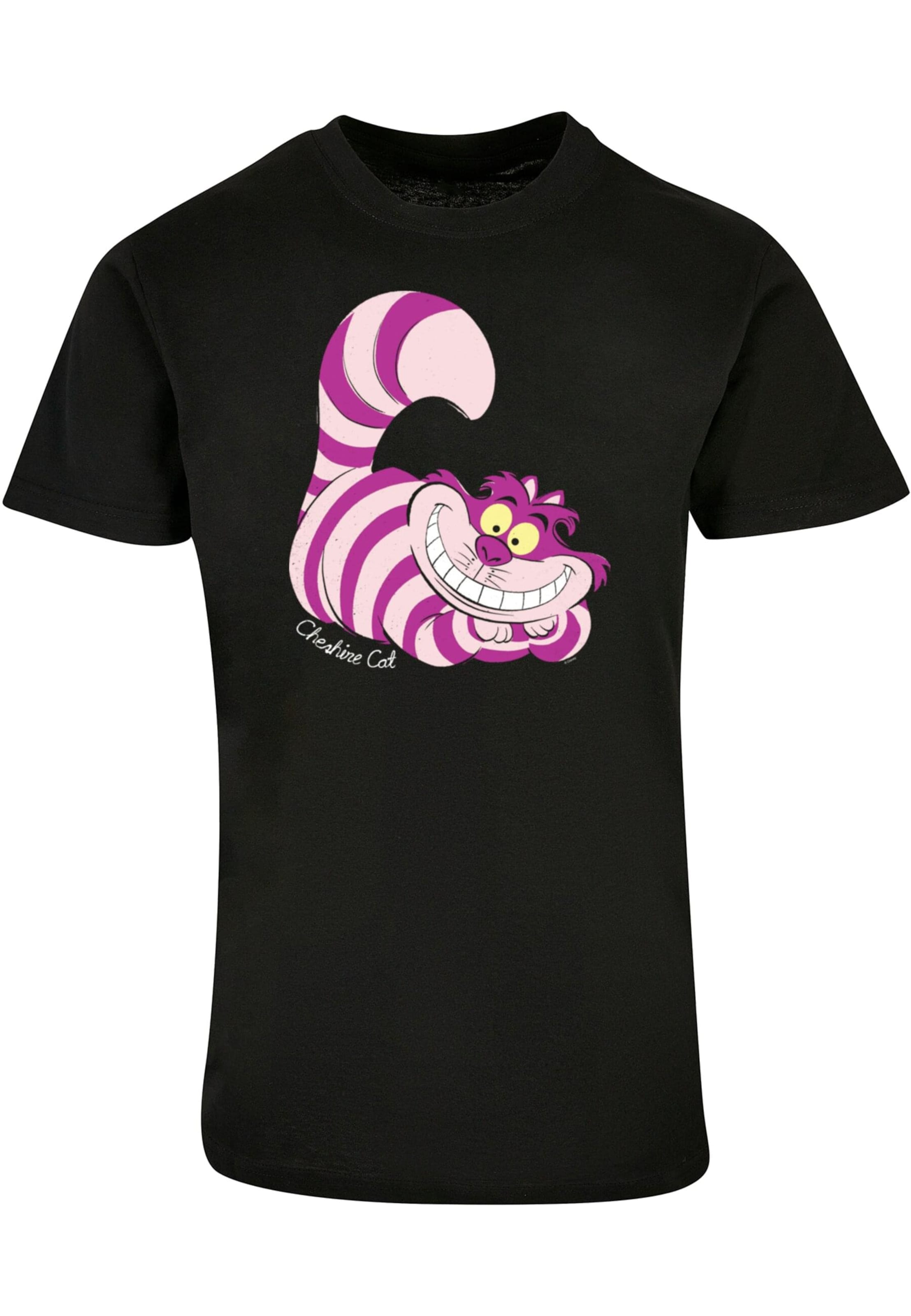 ABSOLUTE CULT T-Shirt 'Alice in Wonderland - Cheshire Cat' in Schwarz: Vorderseite