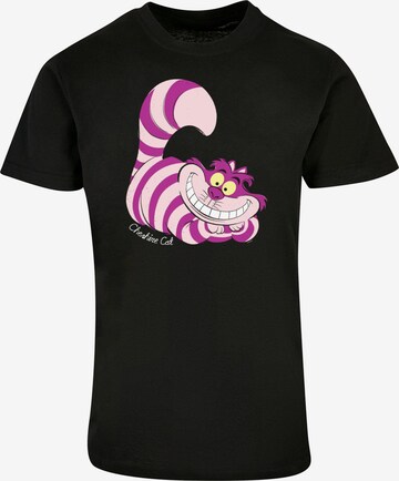 ABSOLUTE CULT Shirt 'Alice in Wonderland - Cheshire Cat' in Zwart: voorkant