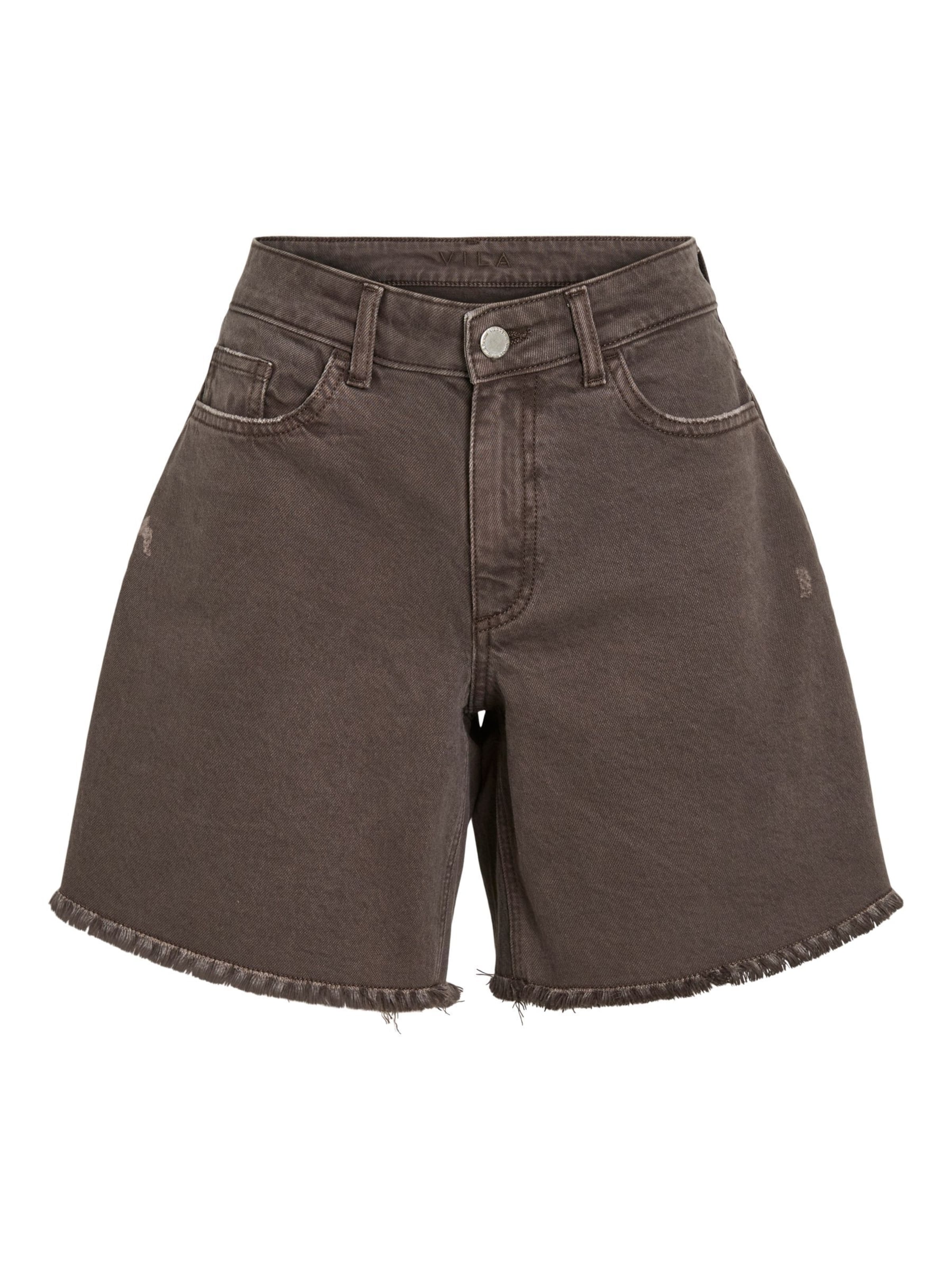 VILA Wide leg Jeans 'VIJaf' in Bruin: voorkant