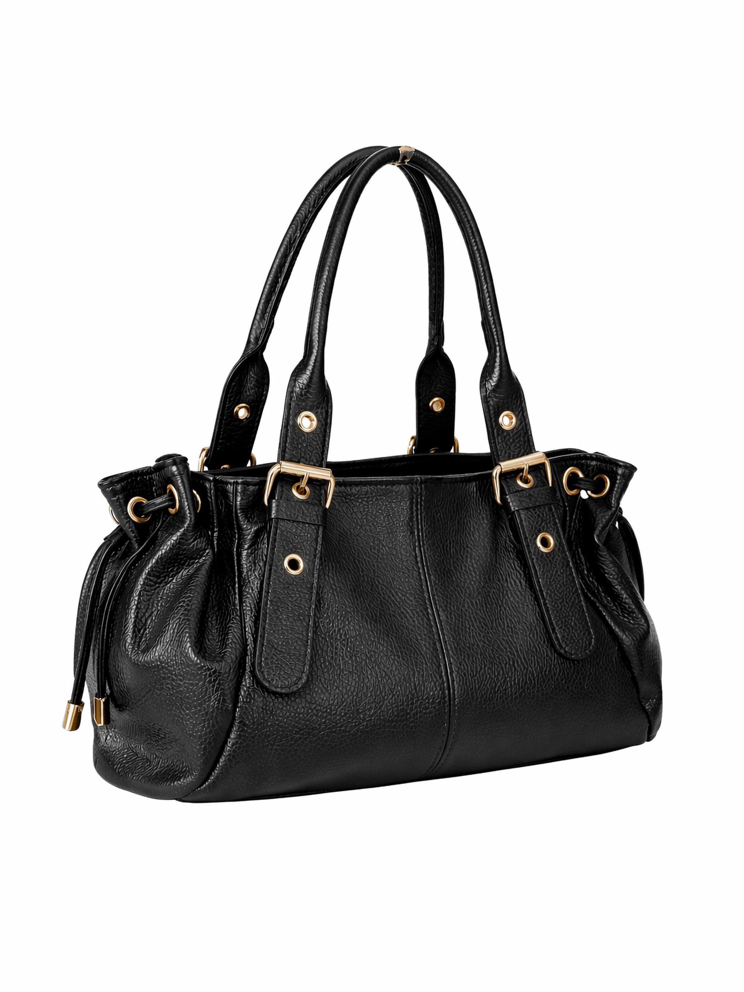 COLLEZIONE ALESSANDRO Shoulder Bag 'Bergamo' in Black: front