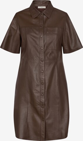 Robe-chemise minimum en marron : devant
