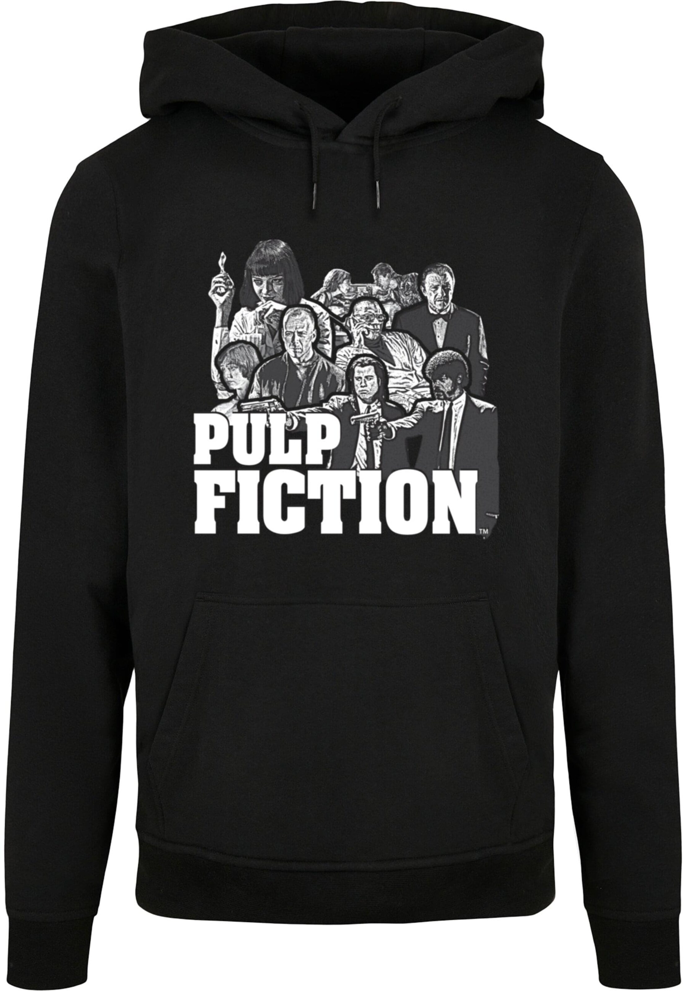Merchcode Sweatshirt 'Pulp Fiction - Cast' in Schwarz: Vorderseite
