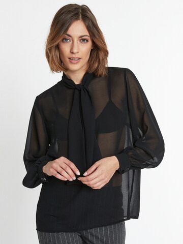 Ana Alcazar Blouse ' Swana ' in Zwart: voorkant