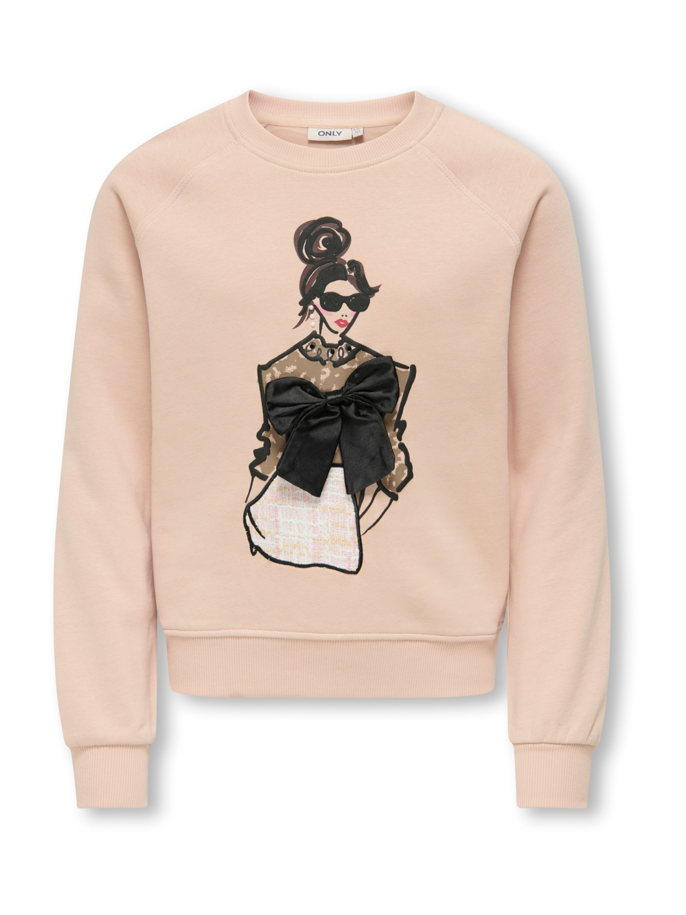 ONLY GIRLS Sweatshirt 'KOGLABINET' in Pink: front