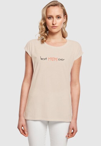 Merchcode Shirt 'Mothers Day - Best mom ever' in Beige: front