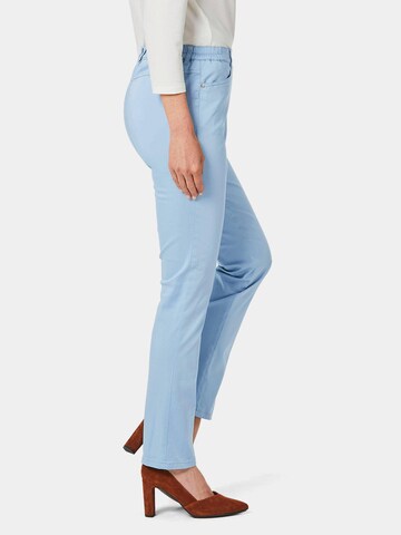 Coupe slim Pantalon 'Carla' Goldner en bleu