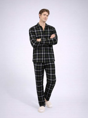 PANTONECLO Pyjama lang 'Pantoneclo Men’s Nightwear Set' in Zwart: voorkant