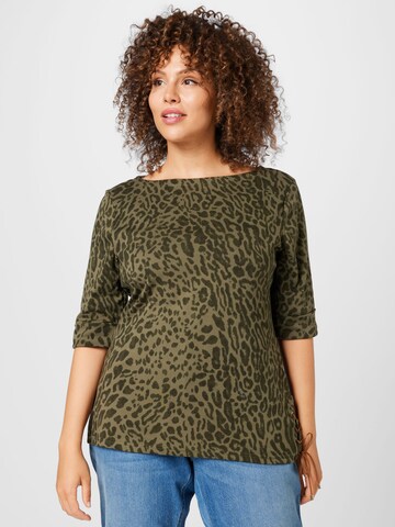 Lauren Ralph Lauren Plus Shirt in Groen: voorkant