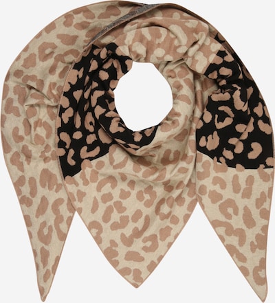 Zwillingsherz Tuch in hellbeige / mokka / schwarz, Produktansicht