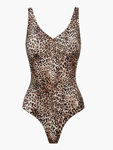 cfab (formerly creamy fabrics) Shapingbody 'Shiny Sculpting String-Body' in Braun: Vorderseite