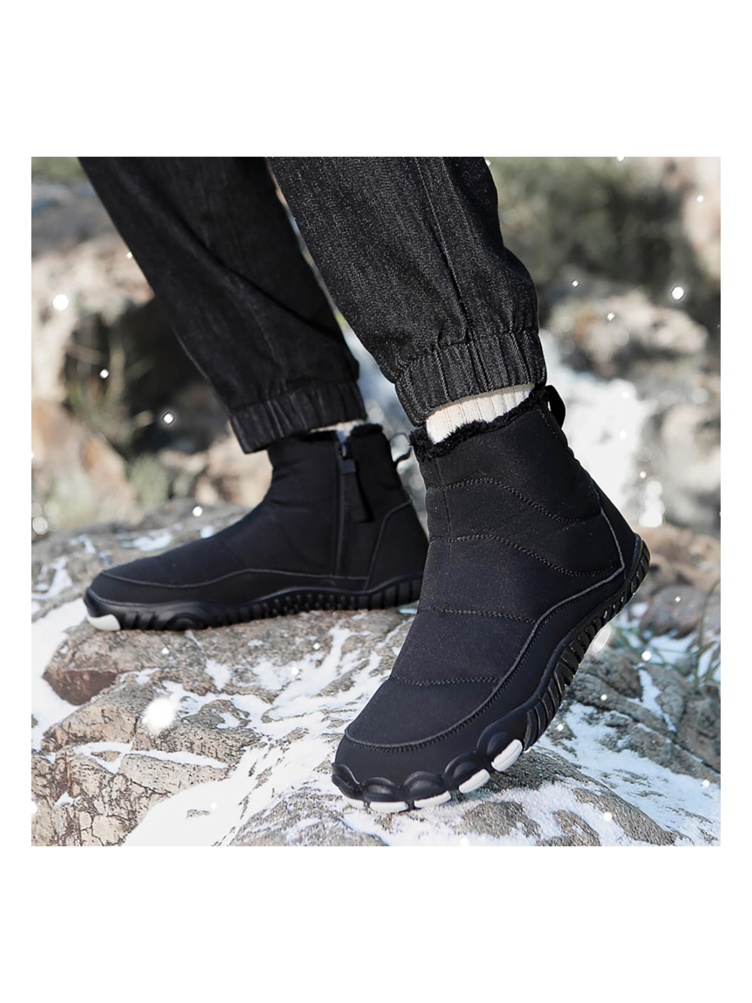 DOTALES Schnürstiefel 'DOTALES - WarmStep Barfußschuhe'‌‌‌‌‌‌‌‌‌‌ in Schwarz