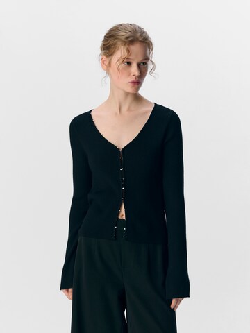 OBJECT Knit Cardigan 'OBJCostica' in Black: front