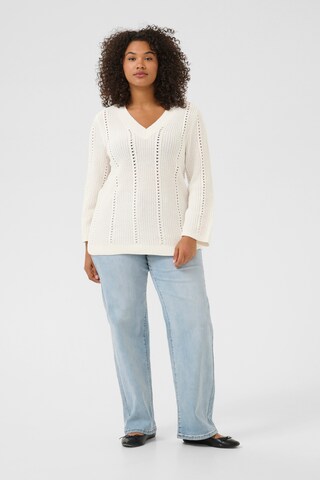 KAFFE CURVE Trui 'Lorry' in Wit