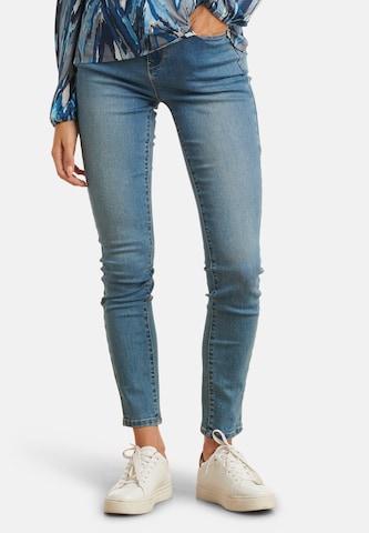 Smashed Lemon Slimfit Jeans in Blau: Vorderseite