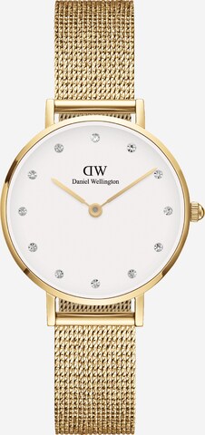 Daniel Wellington Analog Watch 'Petite Pressed Evergold Lumine G White' in Gold