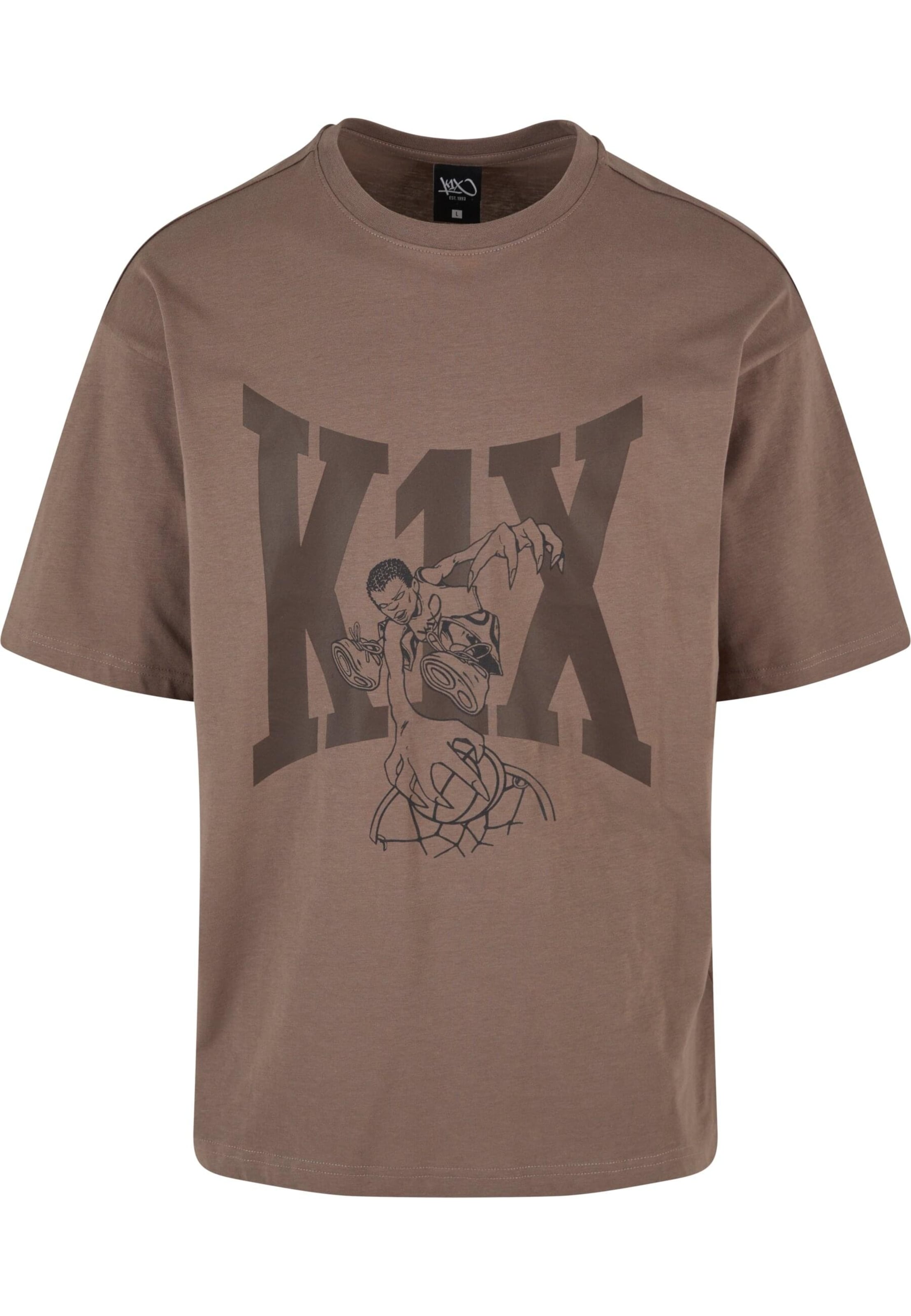 K1X Shirt 'Alien Smash' in Brown: front