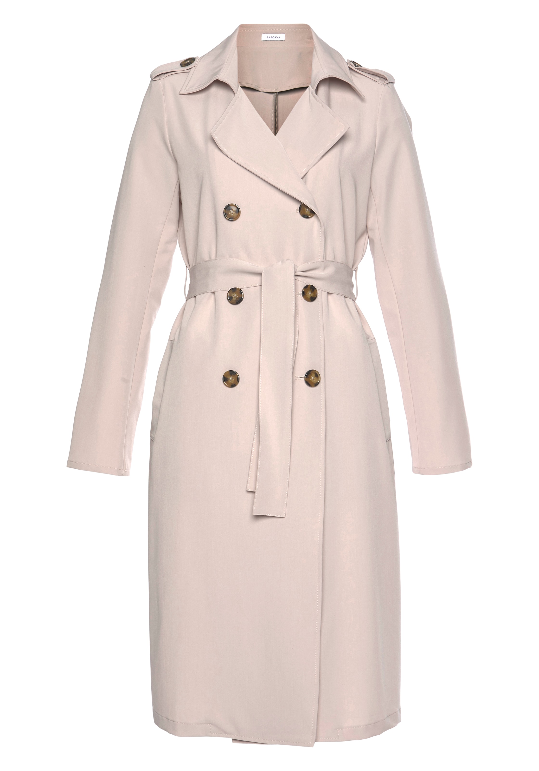 LASCANA Ανοιξιάτικο και φθινοπωρινό παλτό σε μπεζ: μπροστά
