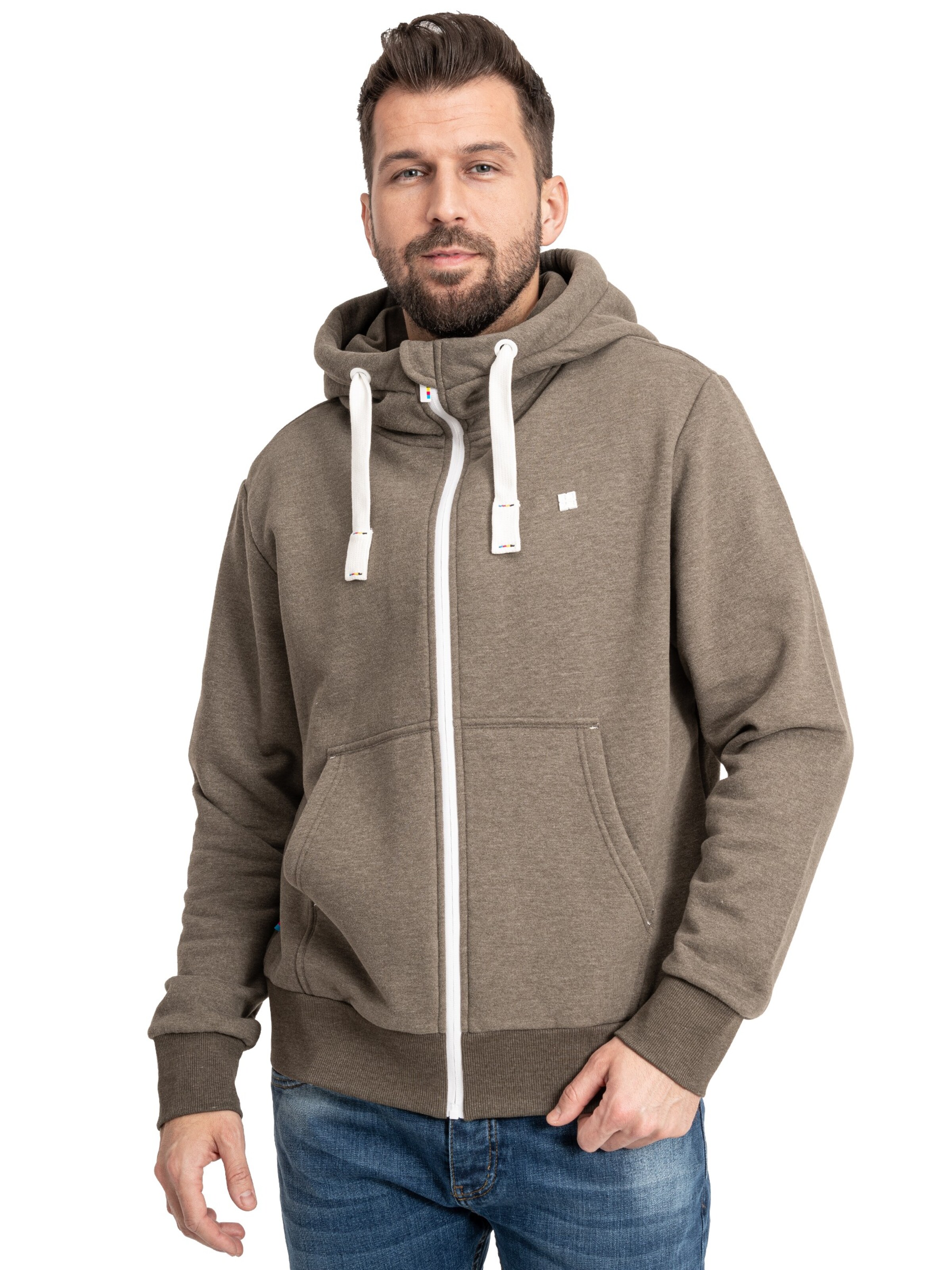 deproc Sweatjacke 'FinnCMYK II MEN'‌‌‌‌‌‌‌‌‌ in Braun: Vorderseite