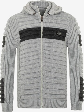 CIPO & BAXX Knit Cardigan in Grey: front