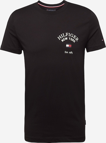 melns TOMMY HILFIGER T-Krekls 'Varsity': no priekšpuses