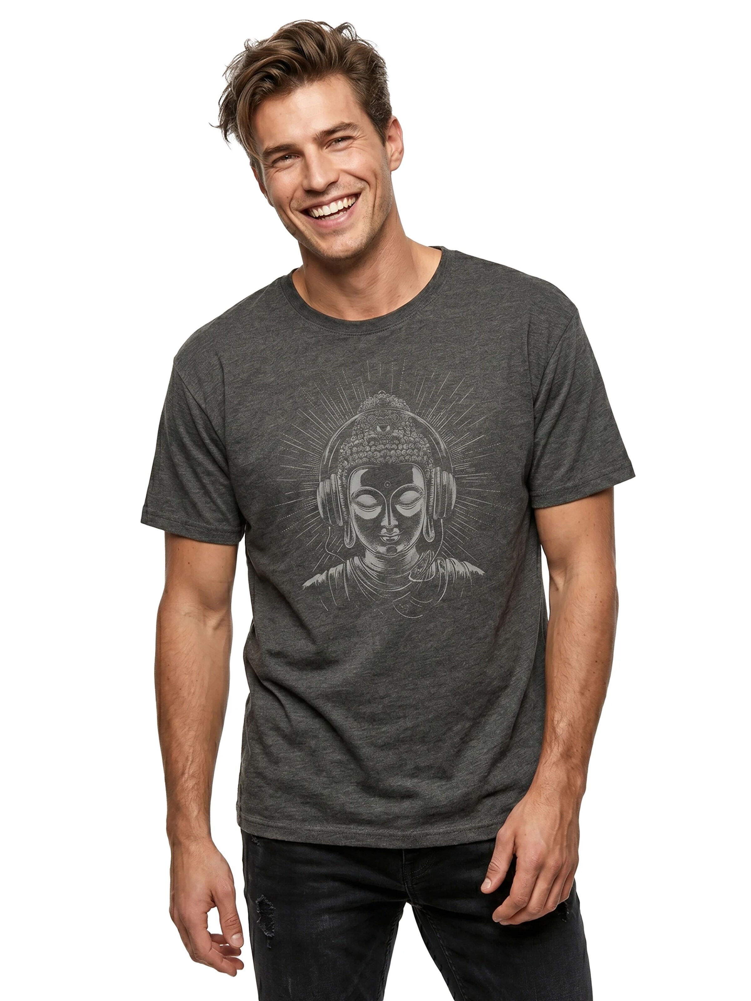 MAKAYA Shirt 'Buddha' in Grey