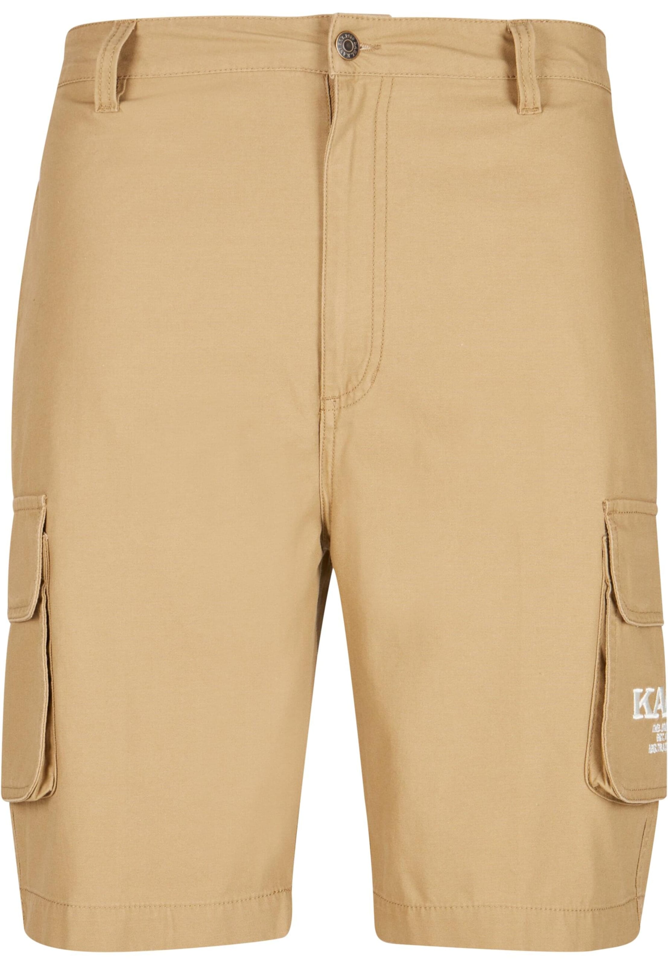 Regular Pantalon cargo Karl Kani en beige : devant