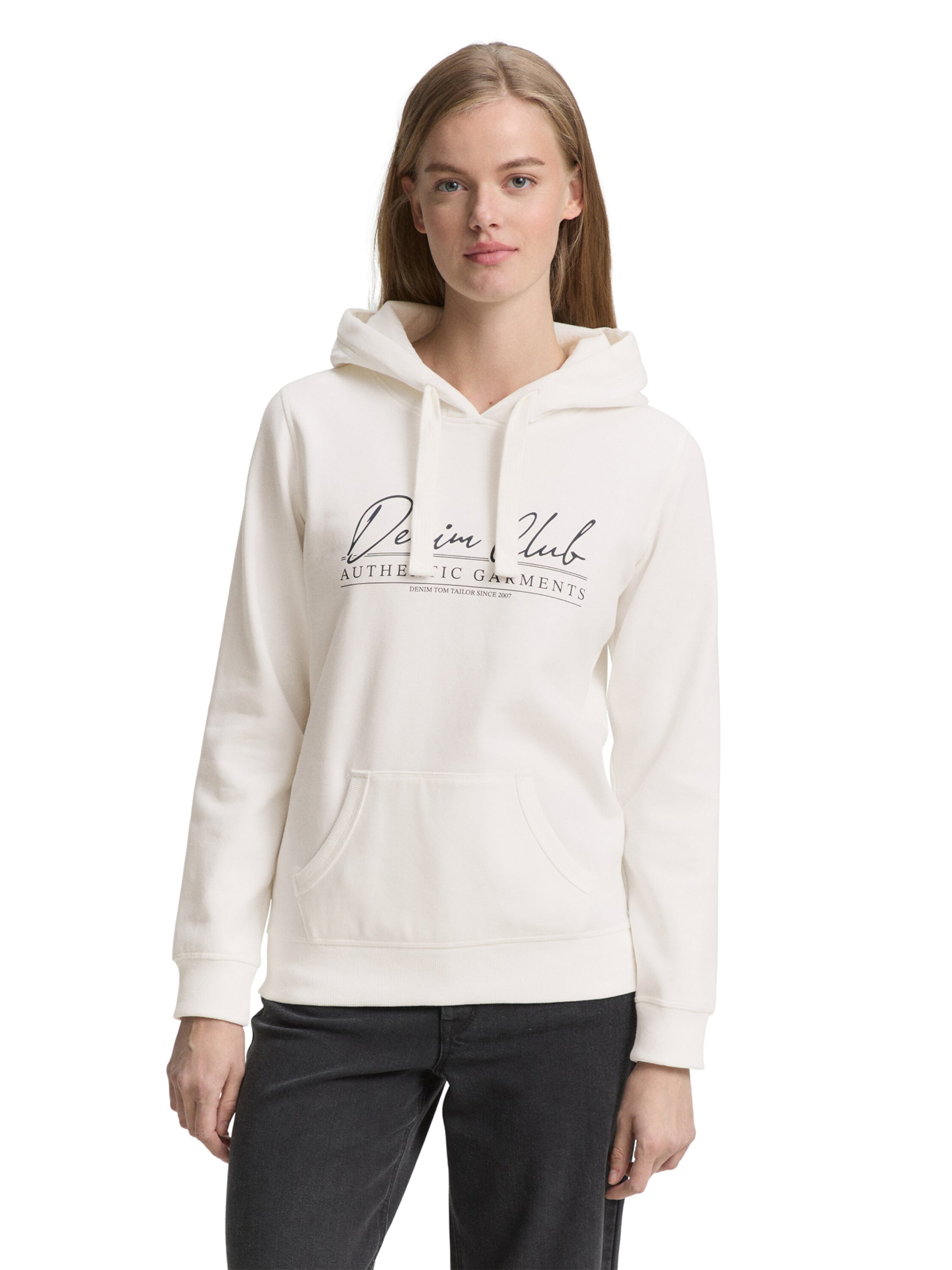 TOM TAILOR DENIM Sweatshirt in White: front