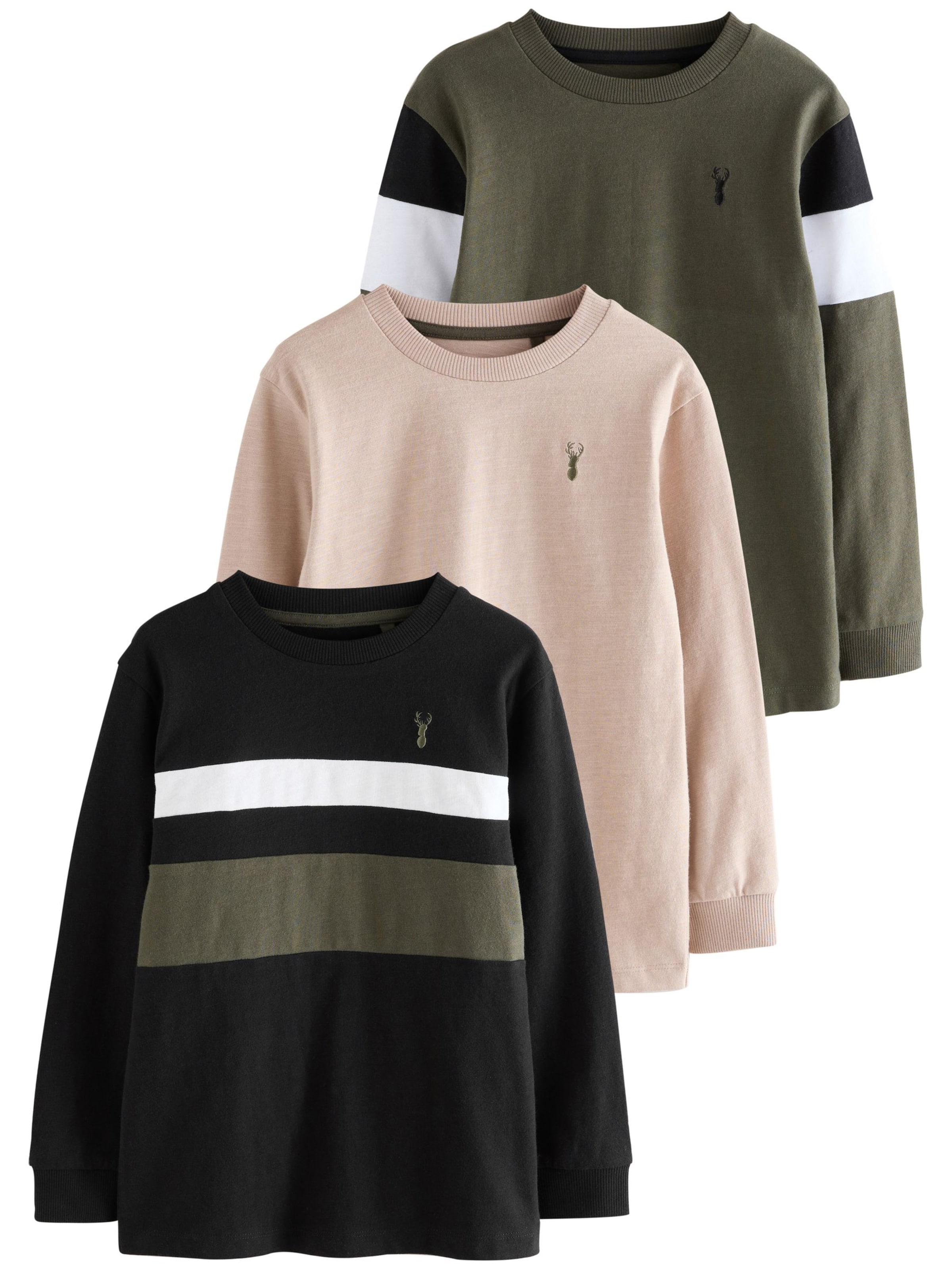 Next Футболка в Нюдовый / Оливково-зеленый / Черный / Белый, Обзор товара