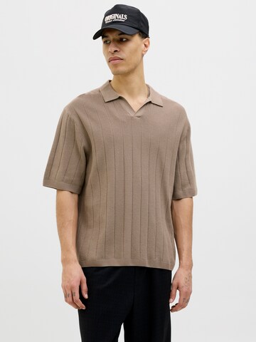 JACK & JONES Póló - barna: elől