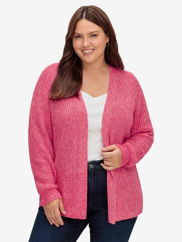 SHEEGO Knit Cardigan in Pink: front