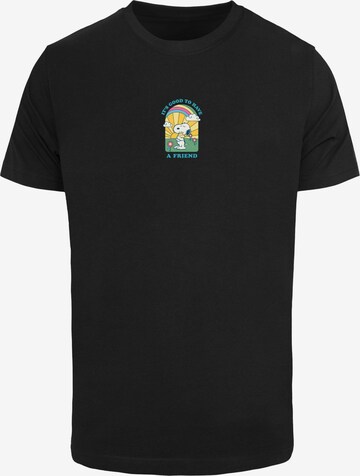 Merchcode Shirt 'Peanuts - It's Good To Have A Friend' in Zwart: voorkant