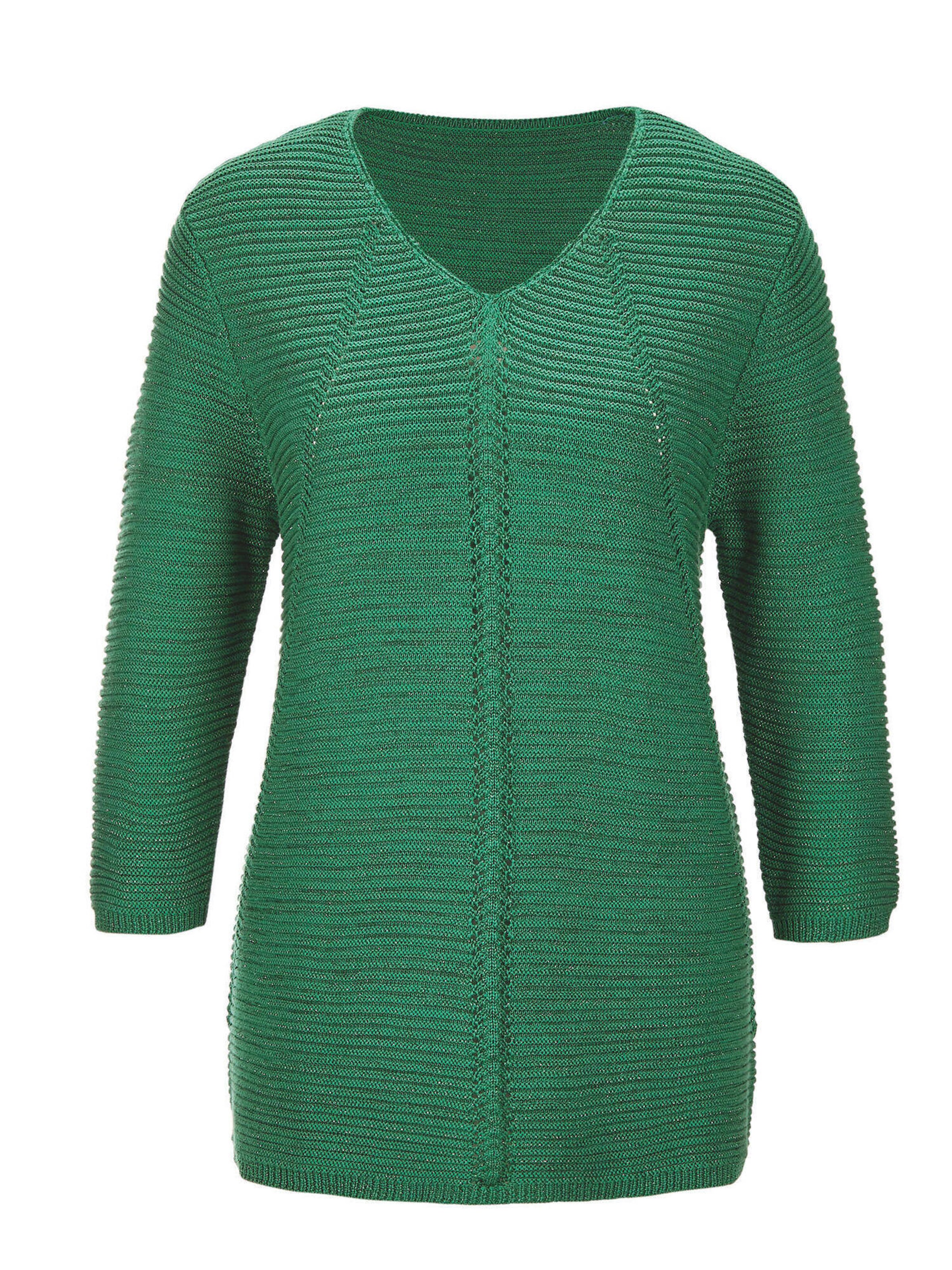Goldner Pullover in smaragd, Produktansicht
