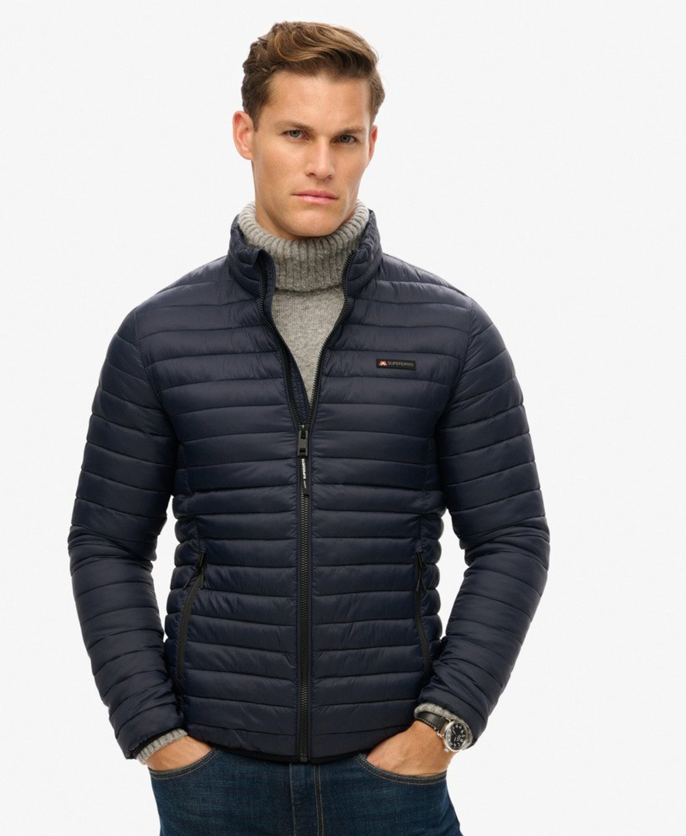 Superdry Winterjas 'Fuji' in Blauw: voorkant
