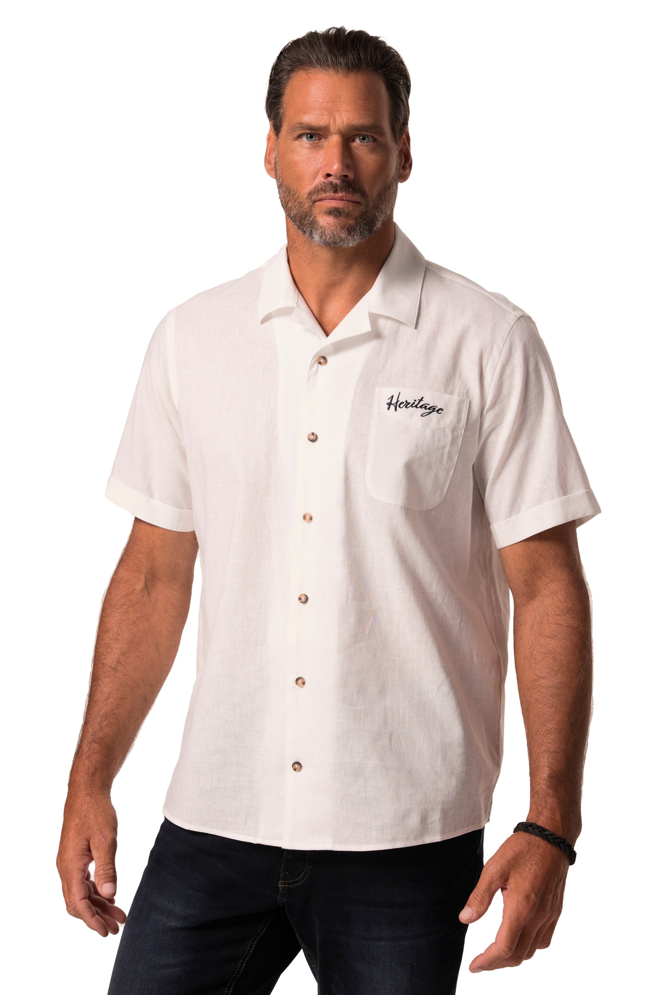 JP1880 Comfort fit Overhemd in Wit: voorkant