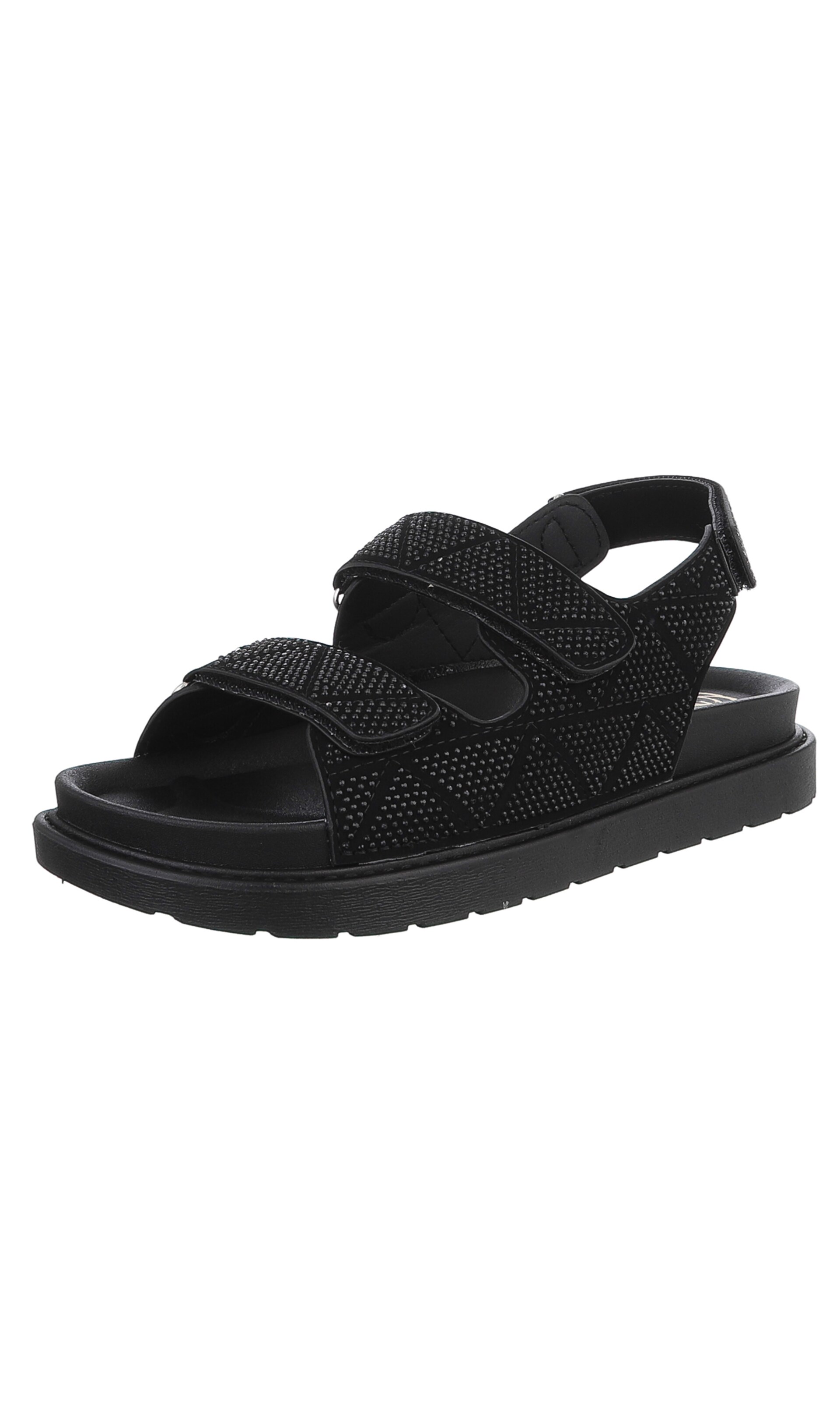 Ital-Design Strap Sandals in Black: front
