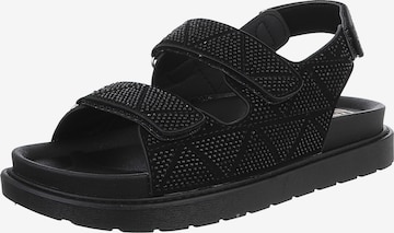 Ital-Design Strap Sandals in Black: front