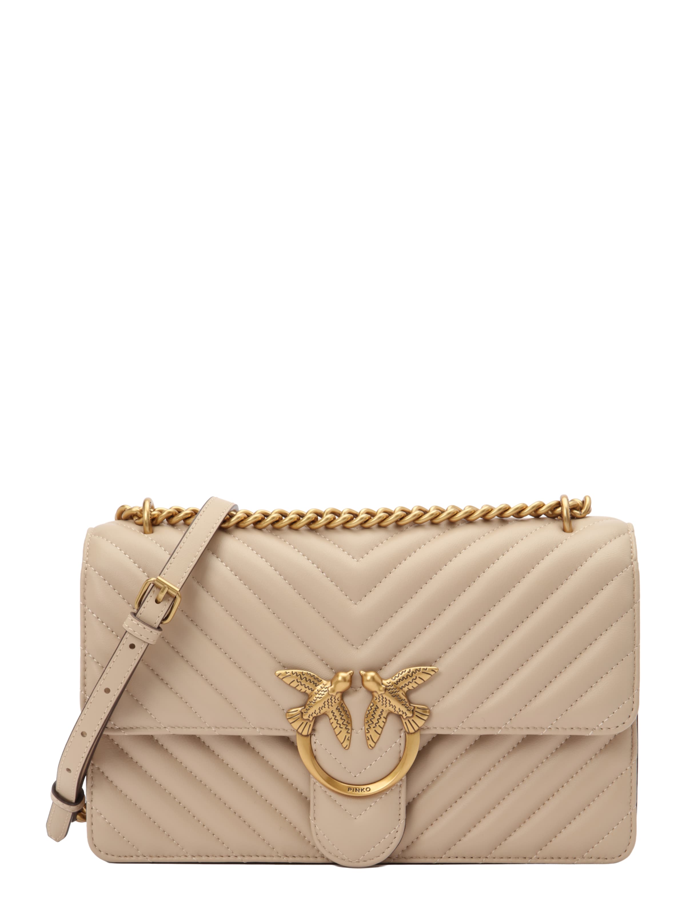 PINKO Schoudertas 'Love One' in Beige: voorkant