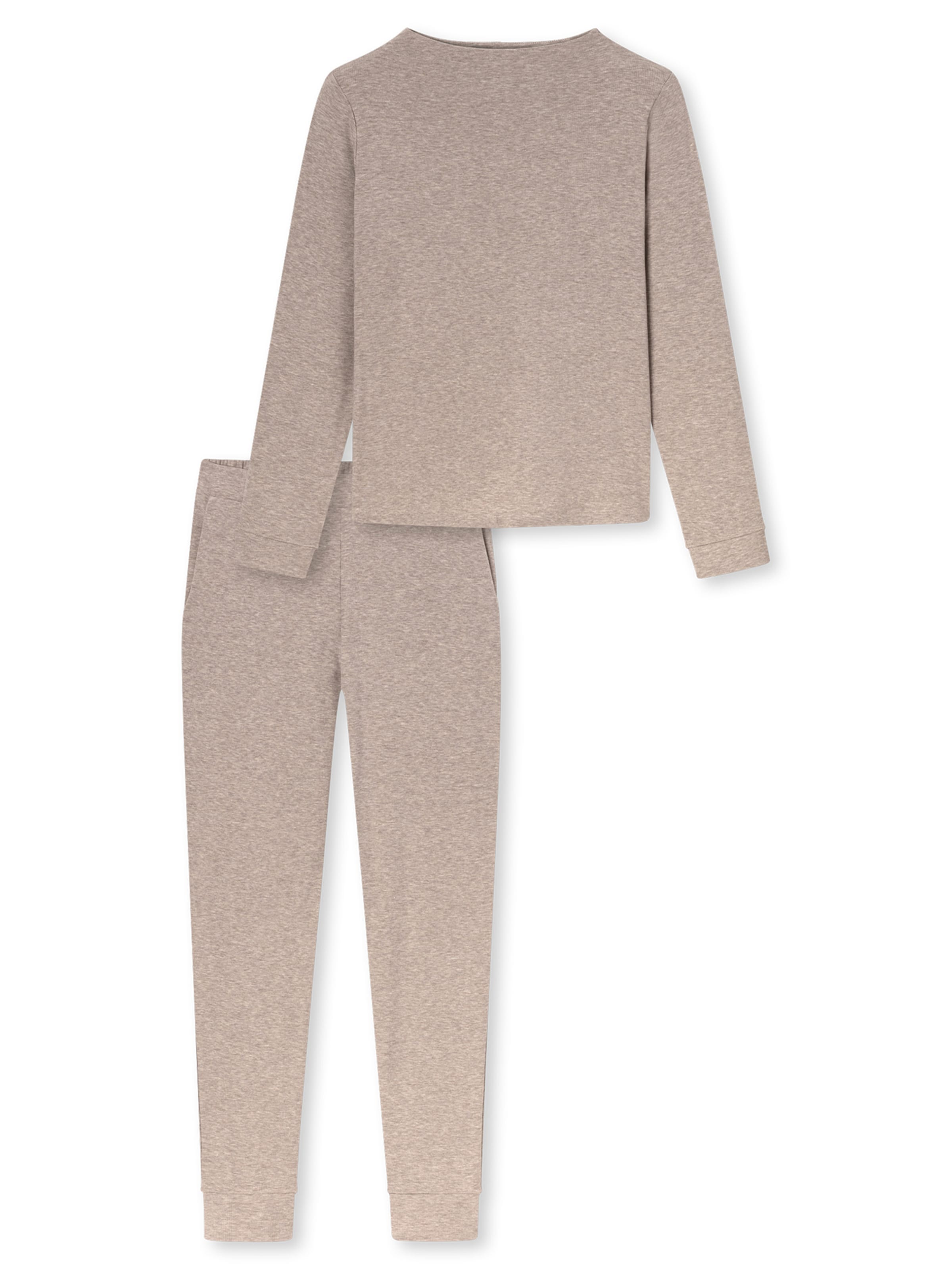 SCHIESSER Schlafanzug ' Selected Premium Warming ' in Beige: Vorderseite