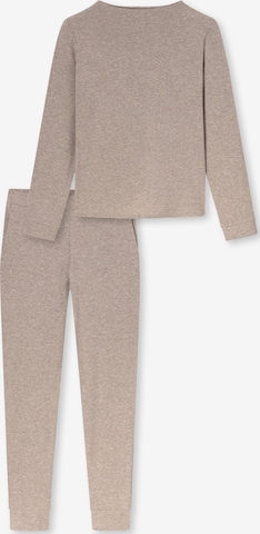 Pyjama ' Selected Premium Warming ' SCHIESSER en beige : devant
