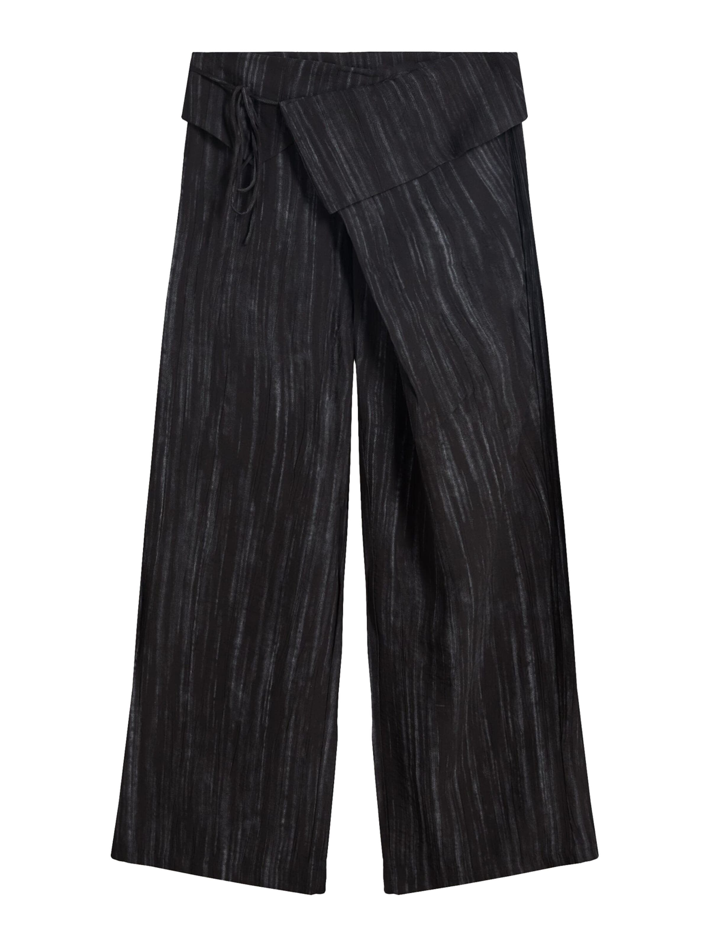 Bershka Szeroka nogawka Spodnie w kolorze czarny: przód