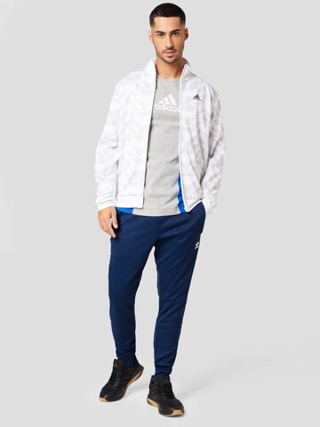 ADIDAS SPORTSWEAR Athletic Zip-Up Hoodie 'Tiro Suit-Up' in White